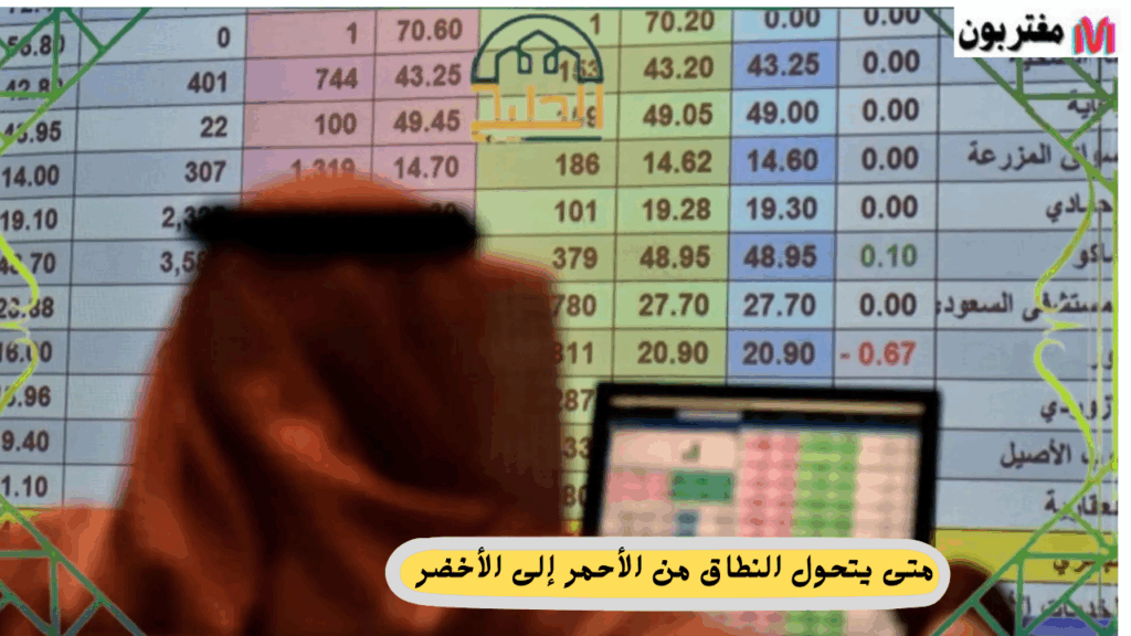 متى يتحول النطاق من الأحمر إلى الأخضر
